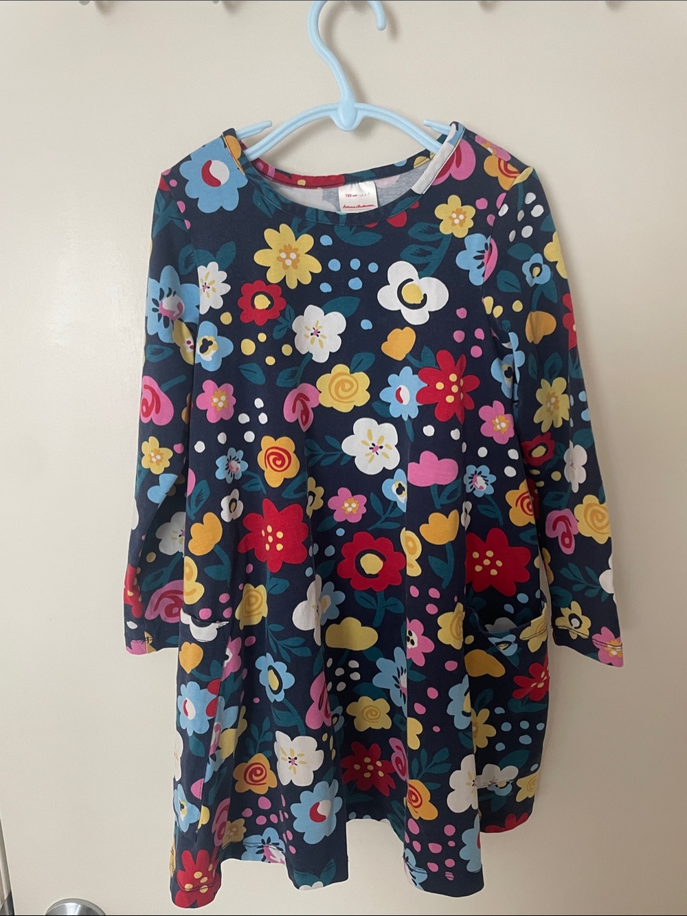 Hanna Andersson Navy Floral Long Sleeve Dress